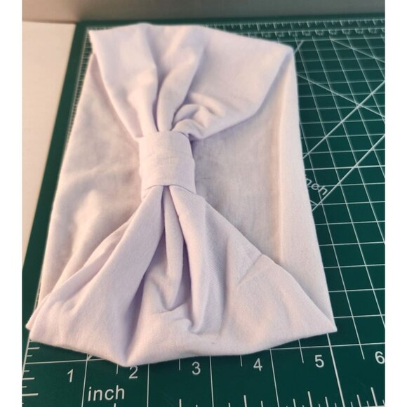 White Knit Headwrap Hairband Soft Stretchy Headband Fabric Unisex Sweatband - Picture 6 of 6